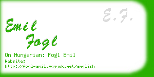 emil fogl business card